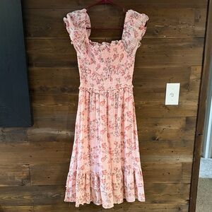 Celebrity Pink Floral Pink Dress